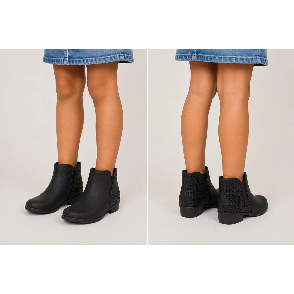 Mia Kids Little/Big Girl's Darlette Ankle Boots Toddler 11M Black Side Zipper